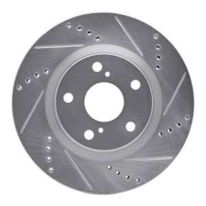 Land Rover Defender 130 Brake Rotor (1) - Rear Right - R1 Concepts - Drilled & Slotted - Silver - `20-`24